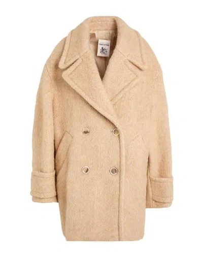 Semicouture Woman Coat Beige Size 10 Virgin Wool, Alpaca Wool, Polyamide, Polyester In Neutral