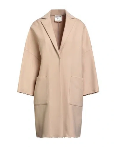 Semicouture Woman Coat Beige Size S Virgin Wool, Polyamide, Cotton, Modal In Neutral