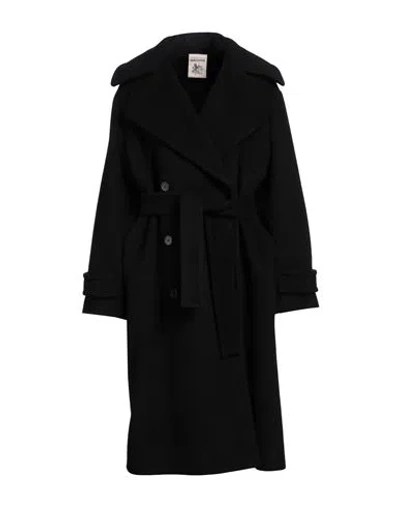 Semicouture Woman Coat Black Size 6 Virgin Wool, Polyamide