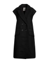 Semicouture Woman Coat Black Size 6 Virgin Wool, Polyamide, Polyester In Black
