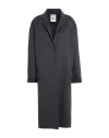 Semicouture Woman Coat Charcoal Size 8 Wool In Grey