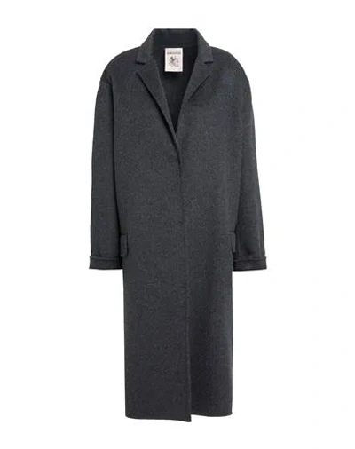 Semicouture Woman Coat Charcoal Size 8 Wool In Grey