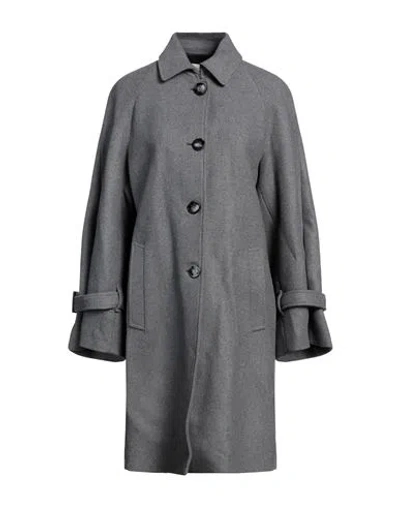 Semicouture Woman Coat Grey Size 6 Virgin Wool, Polyamide, Polyester