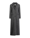 Semicouture Woman Coat Grey Size 6 Wool, Polyester, Acrylic, Cotton, Polyamide