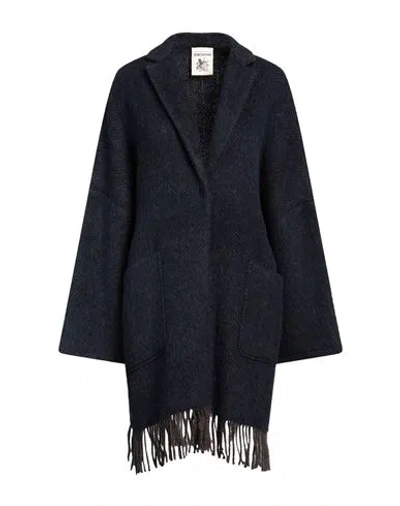 Semicouture Woman Coat Navy Blue Size L Virgin Wool, Alpaca Wool, Polyamide