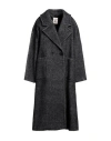 Semicouture Woman Coat Charcoal Size 10 Virgin Wool, Alpaca Wool, Polyamide, Polyester In Grey