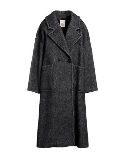 Semicouture Woman Coat Steel Grey Size 10 Virgin Wool, Alpaca Wool, Polyamide, Polyester