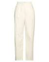 SEMICOUTURE SEMICOUTURE WOMAN CROPPED PANTS IVORY SIZE 8 COTTON, ELASTANE