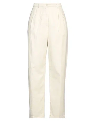 Semicouture Woman Cropped Pants Ivory Size 8 Cotton, Elastane In White