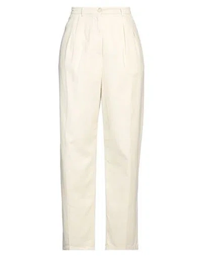 Semicouture Woman Pants Ivory Size 8 Cotton, Elastane In White