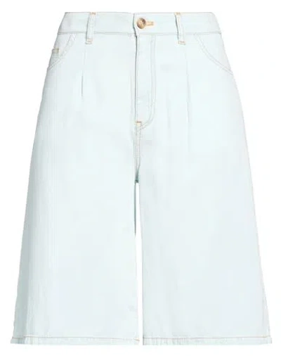 Semicouture Woman Denim Shorts Blue Size 4 Lyocell