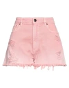 Semicouture Woman Denim Shorts Pink Size 32 Cotton