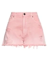 Semicouture Woman Denim Shorts Pink Size 32 Cotton In Pink