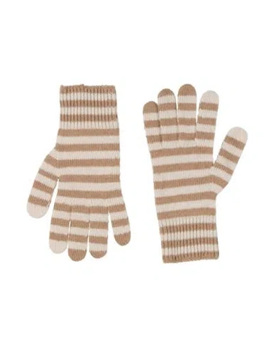 Semicouture Woman Gloves Beige Size Onesize Polyester, Wool, Viscose, Cashmere