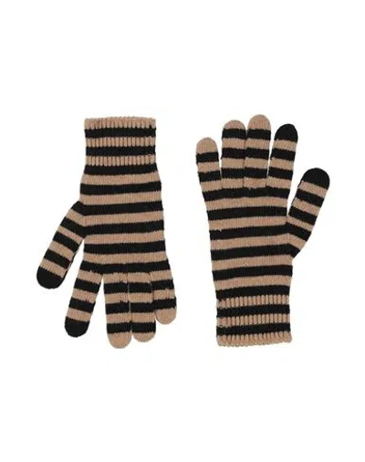 Semicouture Woman Gloves Camel Size Onesize Polyester, Wool, Viscose, Cashmere In Beige