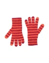 Semicouture Woman Gloves Red Size Onesize Polyester, Wool, Viscose, Cashmere