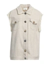 Semicouture Woman Jacket Beige Size 2 Cotton, Viscose, Acrylic, Polyester, Polyamide In Beige