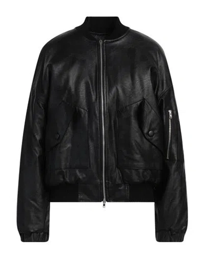 Semicouture Woman Jacket Black Size 8 Polyurethane, Polyester