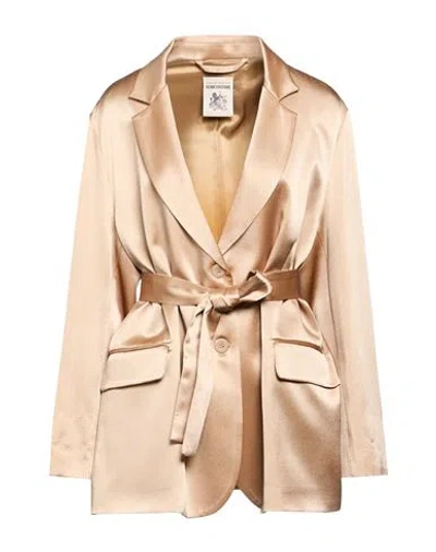 Semicouture Woman Jacket Camel Size 8 Acetate, Silk, Polyester In Beige