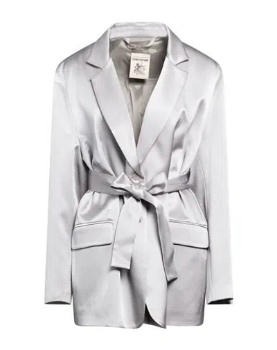 Semicouture Woman Jacket Grey Size 8 Acetate, Silk, Polyester