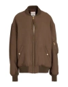 Semicouture Woman Jacket Khaki Size 10 Polyester, Virgin Wool, Elastane