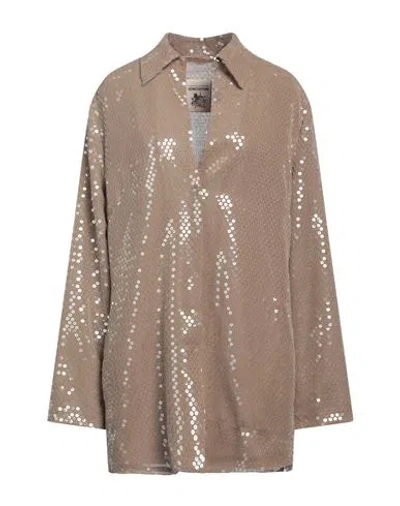 Semicouture Woman Jacket Khaki Size 8 Polyester In Pink