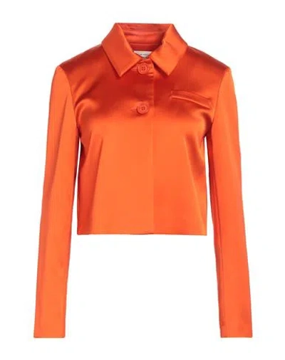 Semicouture Woman Jacket Orange Size 6 Acetate, Polyamide, Elastane, Polyester