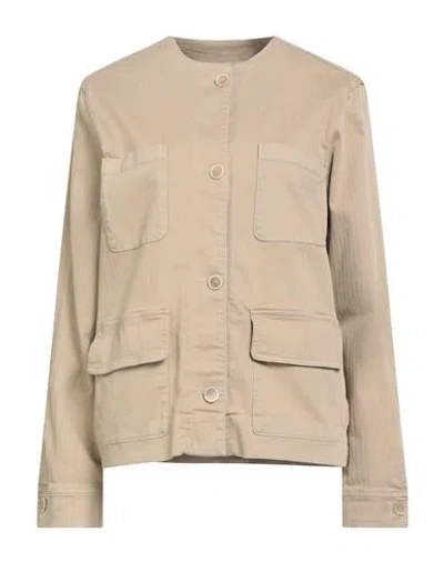 Semicouture Woman Jacket Sand Size 6 Cotton, Elastane In Neutral