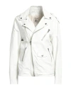 Semicouture Woman Jacket White Size 4 Soft Leather In White