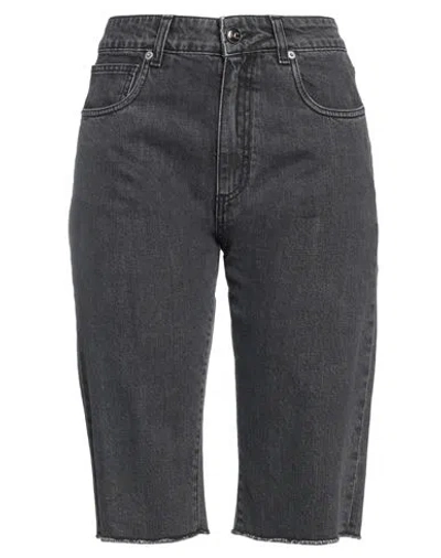 Semicouture Woman Denim Cropped Black Size 28 Cotton