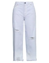 Semicouture Woman Denim Pants Lilac Size 32 Cotton In Purple