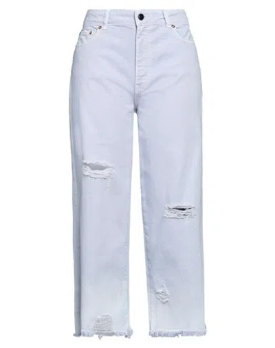 Semicouture Woman Denim Pants Lilac Size 32 Cotton In Purple