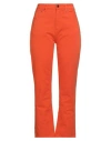 Semicouture Woman Jeans Orange Size 26 Cotton