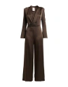 Semicouture Woman Jumpsuit Dark Brown Size 4 Acetate, Viscose