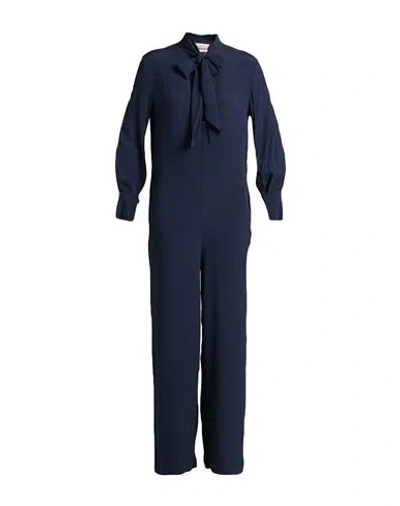 Semicouture Woman Jumpsuit Midnight Blue Size 2 Acetate, Silk