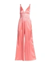 Semicouture Woman Jumpsuit Salmon Pink Size 6 Silk, Elastane