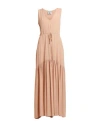 Semicouture Woman Maxi Dress Apricot Size 4 Acetate, Silk In Orange