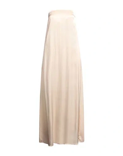 Semicouture Woman Maxi Dress Beige Size 2 Acetate, Silk In Neutral