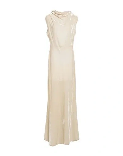 Semicouture Woman Maxi Dress Beige Size 8 Viscose, Polyamide In Neutral