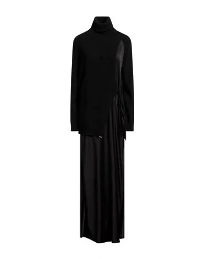 Semicouture Woman Maxi Dress Black Size L Wool, Polyamide