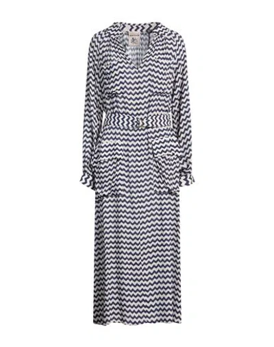 Semicouture Woman Maxi Dress Blue Size 4 Viscose