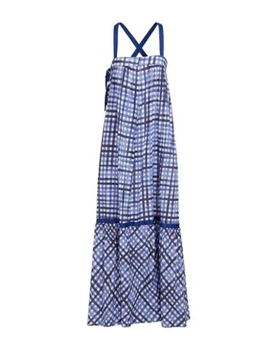 Semicouture Woman Maxi Dress Blue Size 6 Cotton
