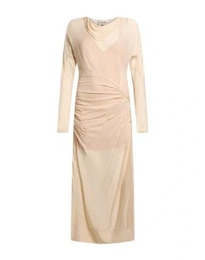 Semicouture Woman Maxi Dress Blush Size 6 Acetate, Silk In Neutral