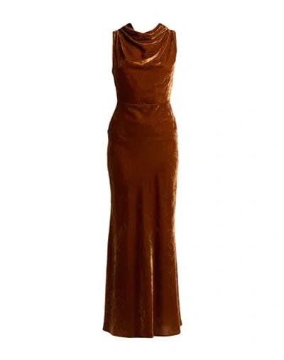 Semicouture Woman Maxi Dress Brown Size 6 Viscose, Polyamide