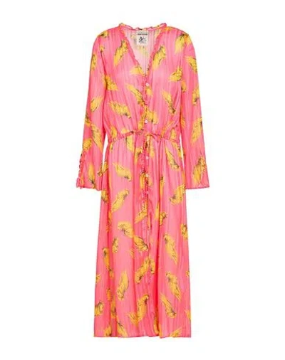 Semicouture Woman Maxi Dress Coral Size 6 Polyester, Metallic Fiber