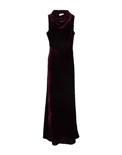 Semicouture Woman Maxi Dress Deep Purple Size 10 Viscose, Polyamide
