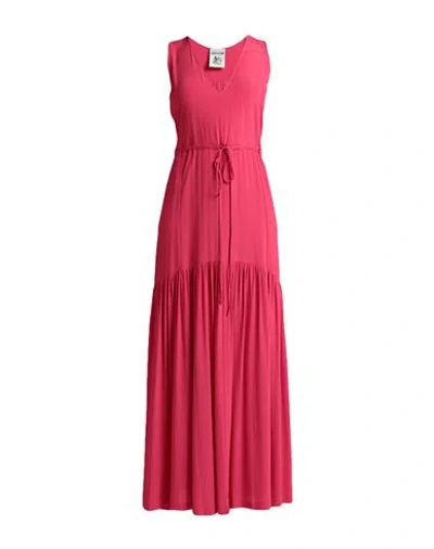 Semicouture Woman Maxi Dress Fuchsia Size 8 Acetate, Silk In Pink