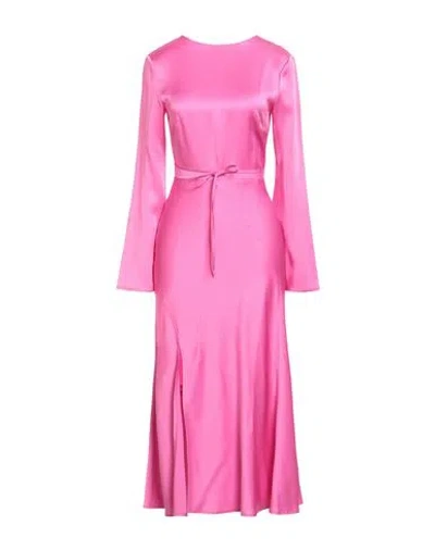 Semicouture Woman Maxi Dress Fuchsia Size 4 Acetate, Viscose In Pink