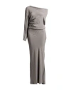 Semicouture Woman Maxi Dress Grey Size 6 Acetate, Silk