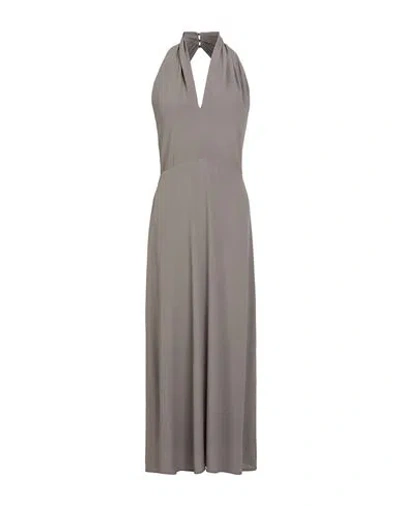 Semicouture Woman Maxi Dress Grey Size 8 Acetate, Silk In Gray